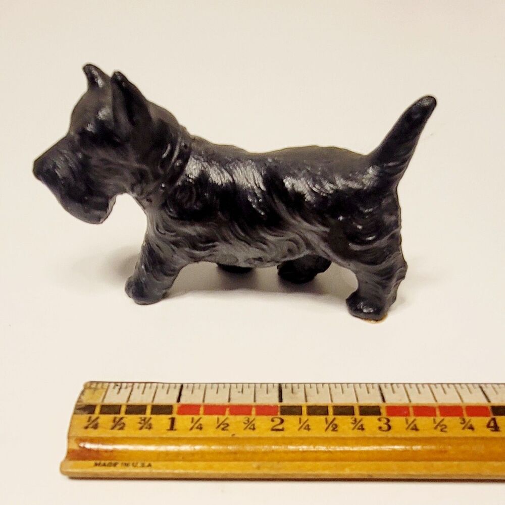 VINTAGE Scottie Dog LOT 10 Piece - Scottish Terrier - Celluloid Wood Syroco - Picture 9 of 15